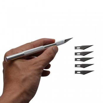 EHDIS 2pcs Metal Steel Handle Scalpel Knife With 10pcs Spare Razor Blades DIY Art Knife Vinyl Film Car Wrap Paper Cutting Tool