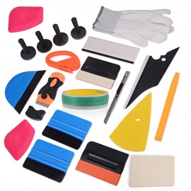 EHDIS 21pcs Vinyl Film Car Wrap Tool Set Wool Squeegee Magnet Holder 500cm Knifeless Tape Vehicle Sticker Wrapping Accessories
