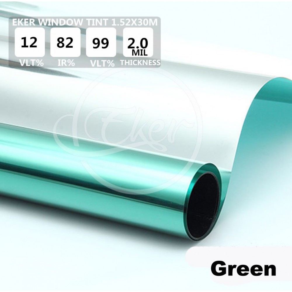 Free Shipping 1.52M*30M VLT 12% Mirror Green Building Office Glass Window Tint Car Window Tint Roll Heat Reflective Solar Film