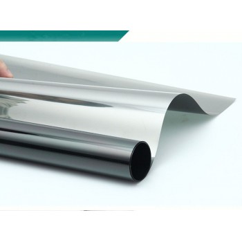 70x1000cm Blackamp;Silver Reflective Window Film Mirror One Way Privacy Anti UV Window Removable Decorative Screen Vinyl