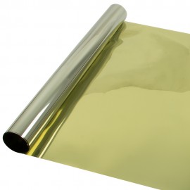 0.5x5m One Way Gold Silver Reflective Mirrored Effect Heat Rejection Window Film Privacy Glass Tint Vinyl