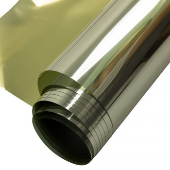 0.5x5m One Way Gold Silver Reflective Mirrored Effect Heat Rejection Window Film Privacy Glass Tint Vinyl