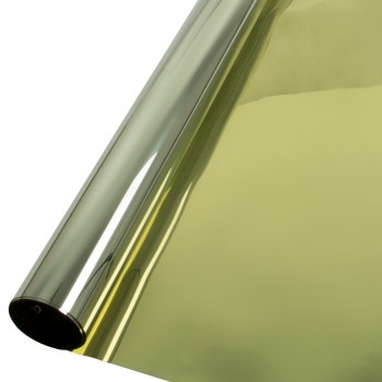 0.5x5m One Way Gold Silver Reflective Mirrored Effect Heat Rejection Window Film Privacy Glass Tint Vinyl
