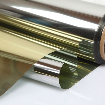 15%VLT Building Window Film Gold Silver High Heat Control and Daytime Privacy Gold 0.7x3m
