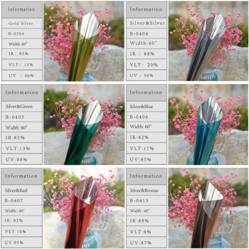 0.5x3m(20x10ft)Red Mirror Reflective One Way Privacy Window Film Sticky Back Glass Tint Vinyl