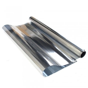 76cm x 30m One Way Window Film Anti UV Silver Effect Removable Decorative Heat Control Privacy Glass Tint Vinyl