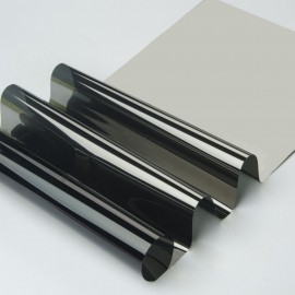 70x500cm Reflective Window Film Mirror One Way Daytime Privacy Anti UV Window Removable Decorative Screen Stickers Blackamp;Silver