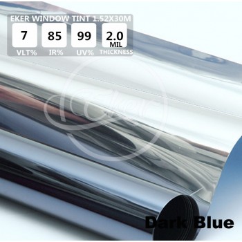 Free Shipping 1.52M*30M VLT 12% Mirror Dark Blue Building Office Glass Window Tint Car Window Tint Roll Solar Film