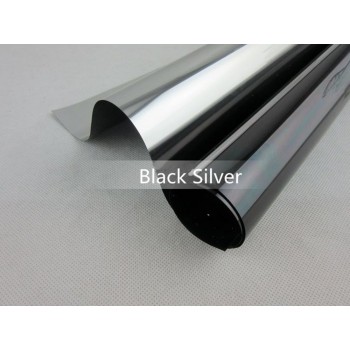 Blackamp;Siver Window Vinyl Solar Tint Film Window Glass Sticker Self-adhesive Effective Resist Sunlight Improve Privacy Protection