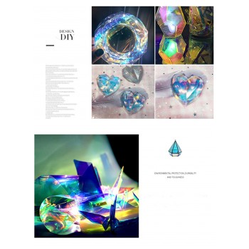 Raw Material Self adhesive iridescent dichroic film for acrylic panels rainbow film in adhesive 1.37m x 8m Hot Sale