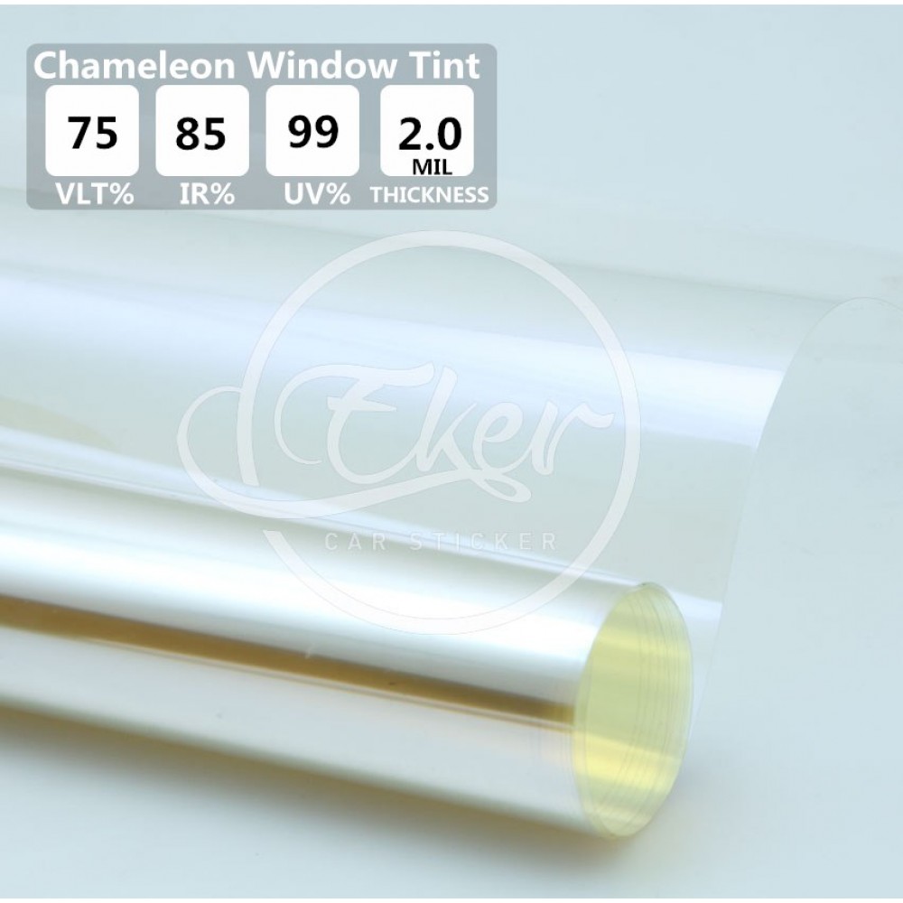 VLT75% UV Rejection99% Chameleon Window Tint High Quality Light Purple Blue PET Chameleon Solar Car Window Tints 1.52x15M