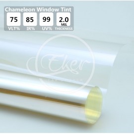 VLT75% UV Rejection99% Chameleon Window Tint High Quality Light Purple Blue PET Chameleon Solar Car Window Tints 1.52x15M