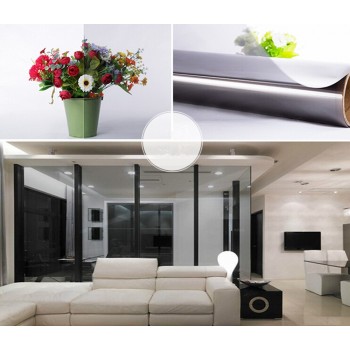 Blackamp;Grey Window Vinyl Solar Tint Film Window Glass Sticker Self-adhesive Effective Resist Sunlight Improve Privacy Protection