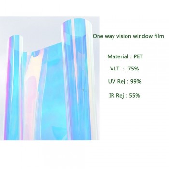 1.37x20m/54x66ft Decorative Self-Adhesive Window Film Colorful Chameleon Glass Tint Gradient Pravicy Sticker