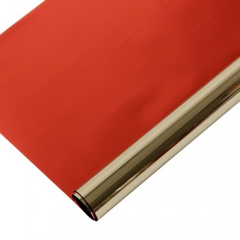 0.5x5m(20x16ft)Silver Red Mirrored Reflective One Way Privacy Window Film Sticky Back Glass Tint Vinyl