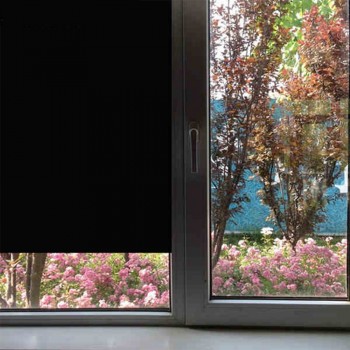 0%VLT Self Adhesive Privacy Tint Black Stickers Decorative Window Film Blackout 20x10ft(50cm by 300cm)