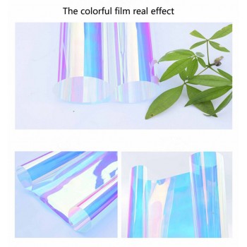 54x78.7/137x200cm Self-adhesive Chameleon Window Film Colorful Stained Glass Window Stickers Privacy Glass Decor Vinyl