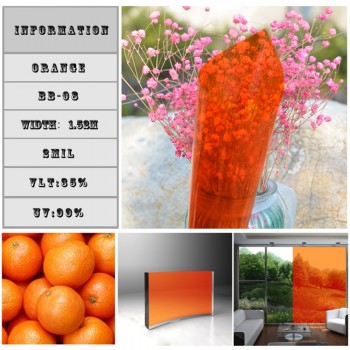 1.52x10m Orange Color 35% Vlt Architectural Window Film Sun control window foils