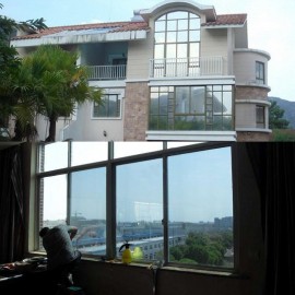 20x16ft(50x500cm) Silver Mirrord Effect Reflective One Way Privacy Window Film Sticky Back Tint Vinyl