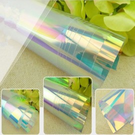 137x1000cm/54x33ft Decorative Building Window Films Rainbow Effect Privacy Window Clings Self-Adhesive Glass Vinyl