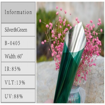 5x100feet 2mil Commercial Window Tints Super Quality Green Silver Decoration Films 1.52x30m