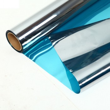 1.52x20m Blueamp;Silver One Way Mirror Reflective Anti UV Self Adhesive Solar Film Decorative Heat Control Privacy Glass Tint