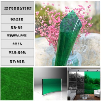 0.9x30m Green Window Film Clear Decorative Glass Tint Sun Blocking Heat Control Self Adhesive Window Tint for Building