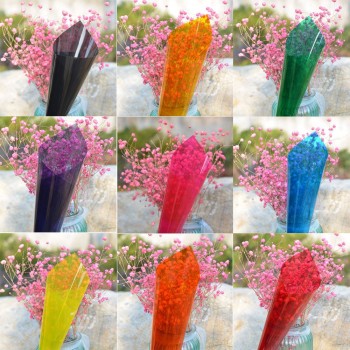 Colorful Window Solar Film Heat Control UV Proof Transparent Glass Tint Decoration Stickers,Gold Yellow(76cm x 30m)