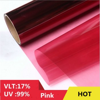17% Pink Solar Foil Architectural Window sticker 1.52*10m roll Self-Adhesive window tint
