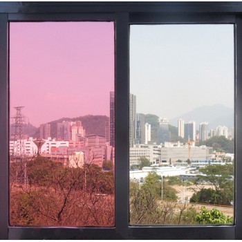17% Pink Solar Foil Architectural Window sticker 1.52*10m roll Self-Adhesive window tint