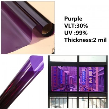 30% Purple Solar Tint Architectural Window Films Sun control foils 60inch*33ft