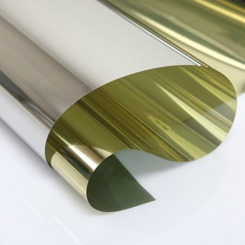 15%VLT Building Window Film Gold Silver High Heat Control and Daytime Privacy Gold 0.7x10m/27.5x33ft