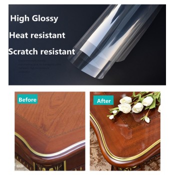 Furniture foil Transparent solid wood dining table Marble coffee table glass desk protective film PET Self-adhesive tablecloth