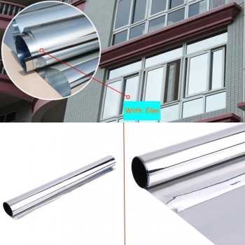 24inch x 33feet/0.6x10m Commercial Window Tints Silver Reflective Films 20% VLT Silver Tint