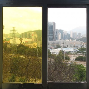 75% Gold Yellow Window sticker 1.52*10m roll Self-Adhesive building window,home window tints