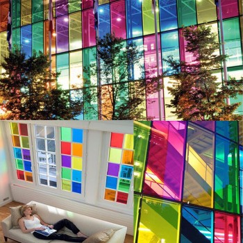 Red decals Window Tints Colorful Privacy window Films 50x300cm