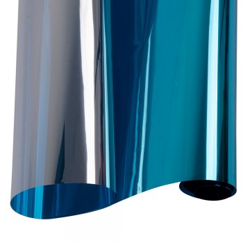 90x200cm/35.4x78.7 Silver Blue Reflective One Way Mirrored Window Film Privacy Sticky Glass Tint Sun Control Window Vinyl