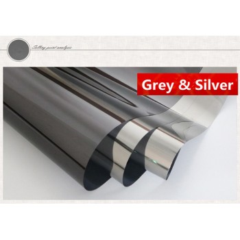 Silver Insulation Window Film Stickers Solar Reflective One Way Mirror Grey silver Home Car Decor 20x60(50cm x 152cm)