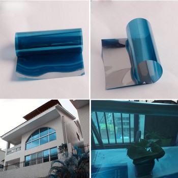 70x300cm One Way Mirror Window Film Daytime Privacy Heat Control Film Solar Window Tint for Home and Office Blue amp; Silver Vinyl