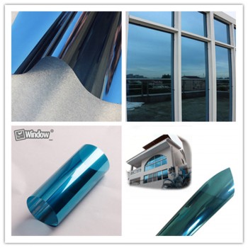 70x300cm One Way Mirror Window Film Daytime Privacy Heat Control Film Solar Window Tint for Home and Office Blue amp; Silver Vinyl