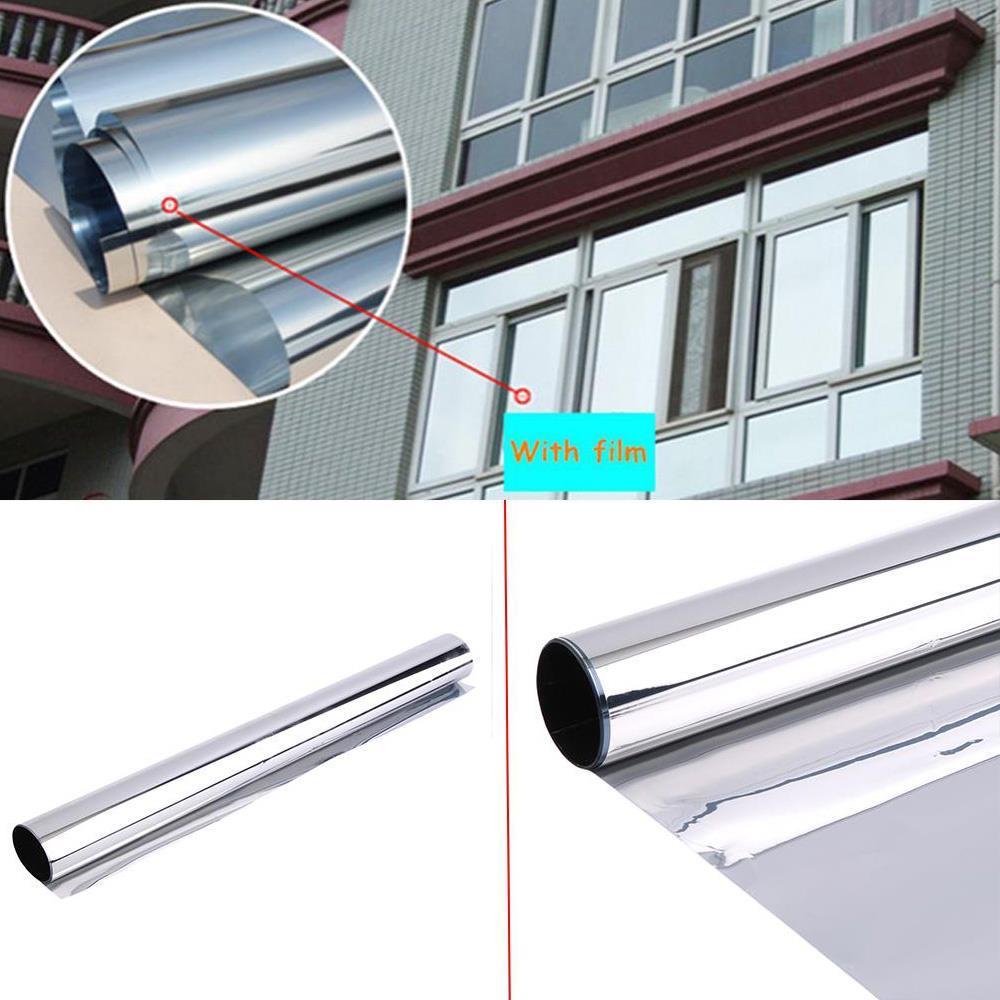 17.7x16ft/0.45x5m 2mil 20%VLT Silver Reflective Home Building Commercial Pravicy Window Tints Films Tinting Vinyl