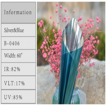 50cm x 152cm 1pcs Glossy Reflective Blueamp;Silver Decoration Films Window Foils