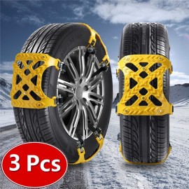 3x TPU Snow Chains Universal Car Suit 165-265mm Tyre Winter Roadway Safety Tire Chains Snow Climbing Mud Ground Anti Slip