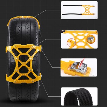 3x TPU Snow Chains Universal Car Suit 165-265mm Tyre Winter Roadway Safety Tire Chains Snow Climbing Mud Ground Anti Slip