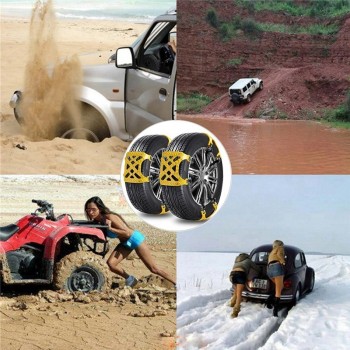 3x TPU Snow Chains Universal Car Suit 165-265mm Tyre Winter Roadway Safety Tire Chains Snow Climbing Mud Ground Anti Slip