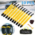 1/5/10pcs Tire  Anti-Skid Snow Chains TPU Car SUV Winter Safe Driving Anti-Slip Belt For Ice Snow Sand Mud Road +Bag+Gloves