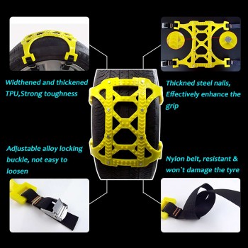 Audew 1/3/6pcs TPU Snow Chains Universal Car Suit Tyre Winter Roadway Safety Tire Chains Snow Climbing Mud Ground Anti Slip