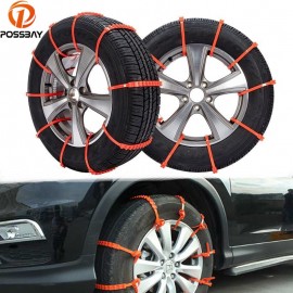 POSSBAY 10Pcs Universal Winter Anti Slip Car Snow Chains Anti Ski Car Wheel Belt Wheels Tyres Chain Non Slip Tires Accessories