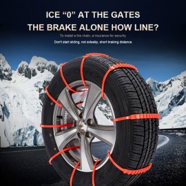 10pcs Universal Car Snow Chains for Truck SUV Anti-Skid Non-slipping Chains  Emergency Winter Driving  Fit for tire size175-265