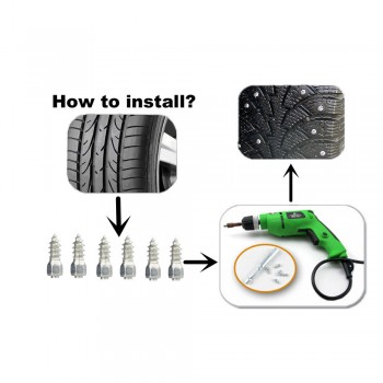 100pcs/set 9mm Screw in Tire Studs Wheel Tyres Snow Chains Stud for Car/Truck ATV